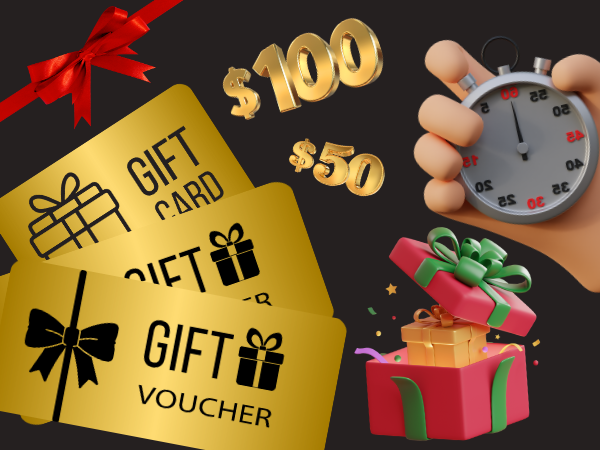 Stopwatch and gift cards showing fast reward redemption