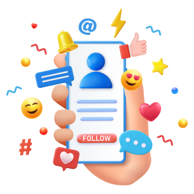 Social media icons representing social media influencing