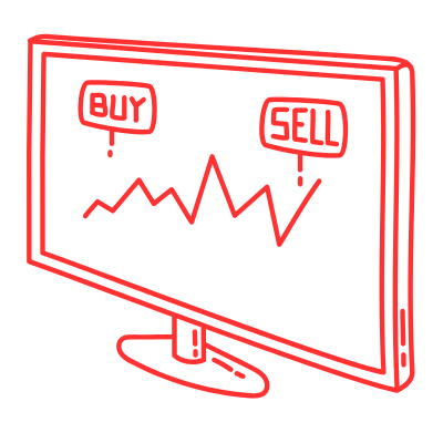 Stock chart icon representing stock trading
